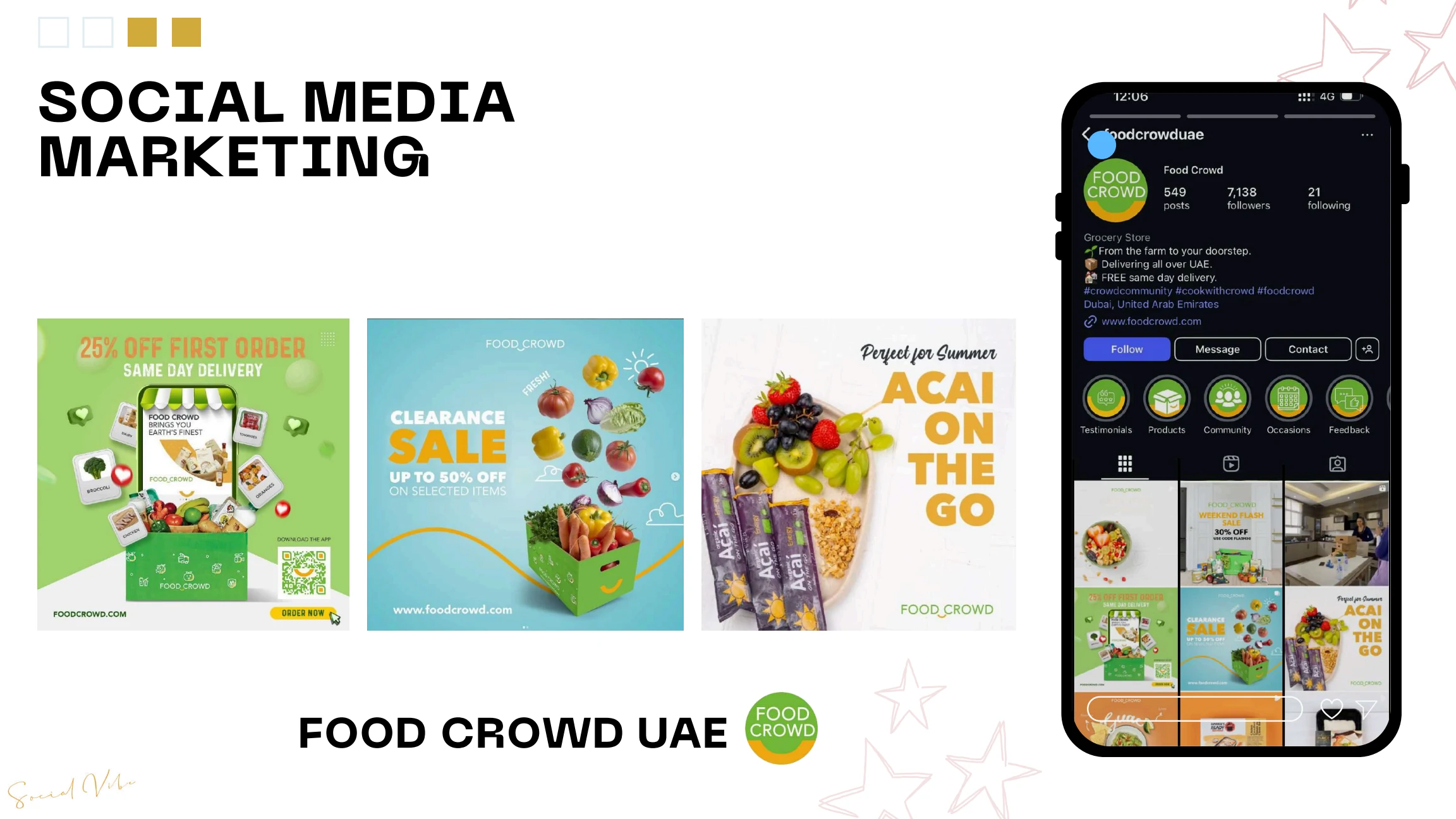 Food Crowd UAE social content, promotions and Instagram presentation