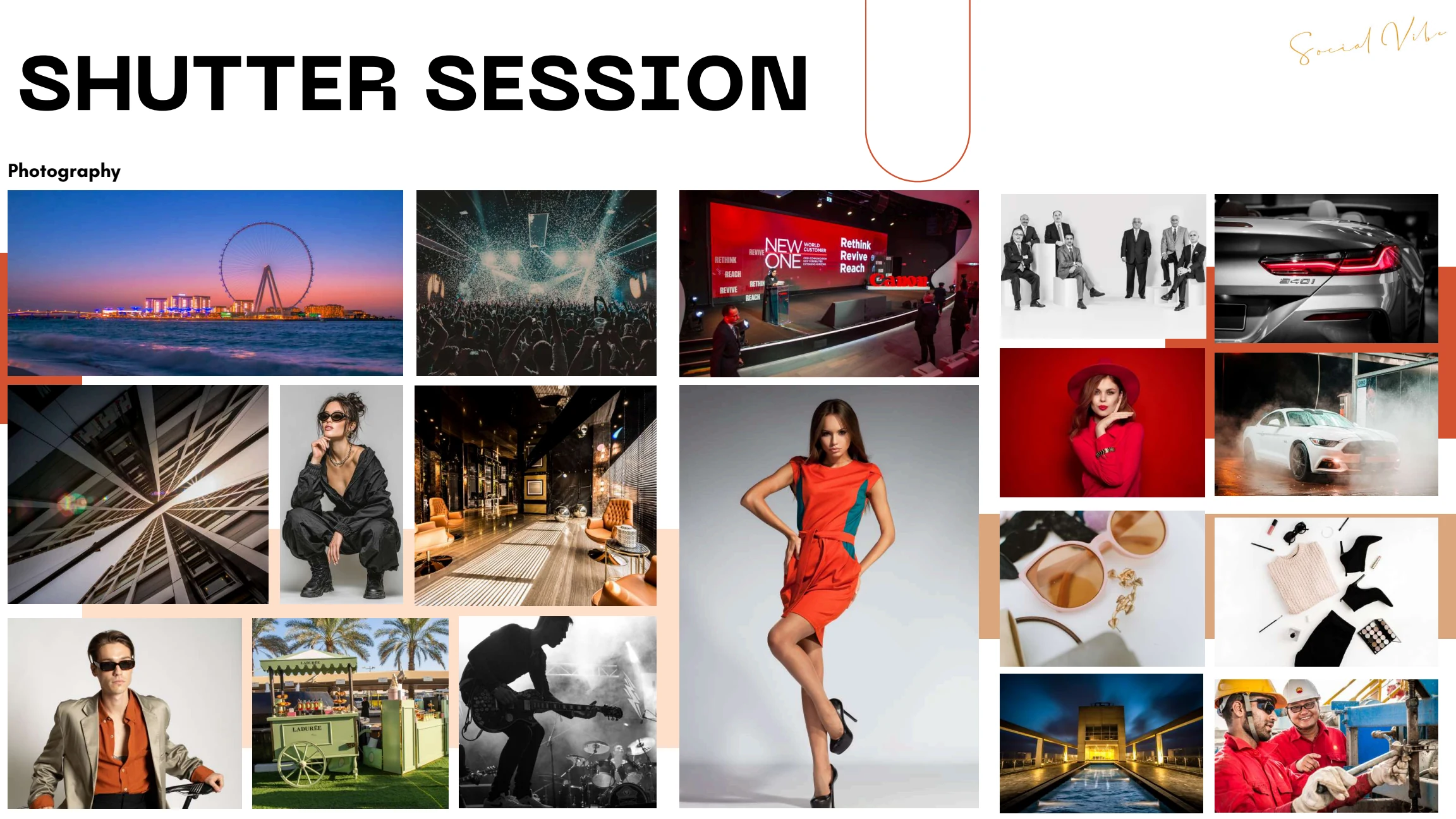 Photography and live production selection
