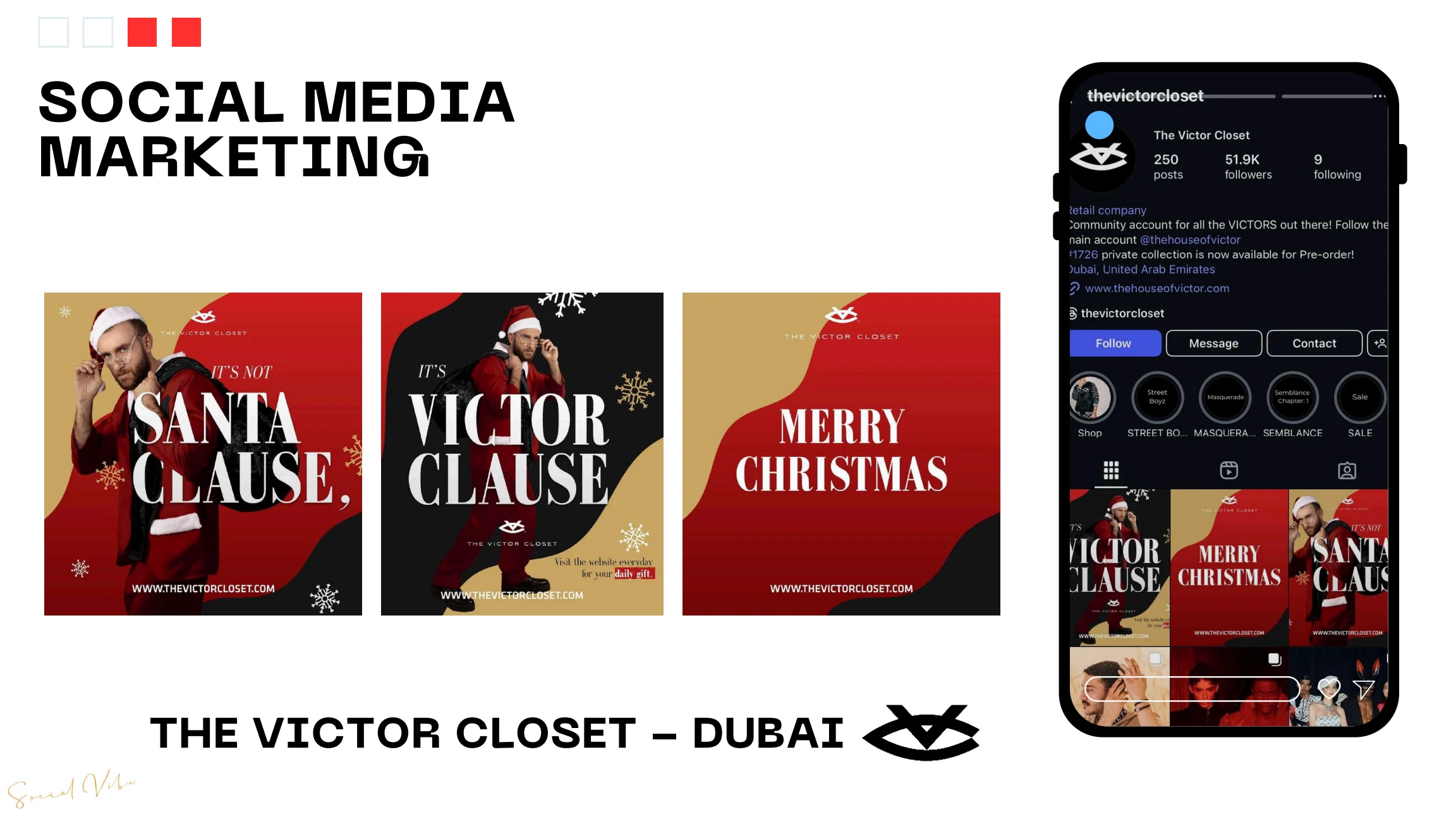 The Victor Closet Dubai seasonal social media campaign